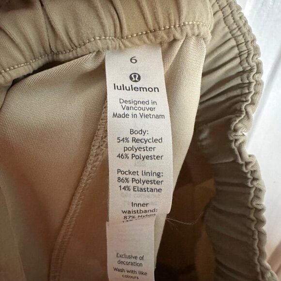 Lululemon Your True Trouser Pants Pull On Pant Trench Beige Size 6 - Picture 6 of 9